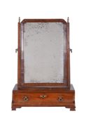 A George III mahogany dressing mirror , circa 1780, with single frieze drawer to platform base,