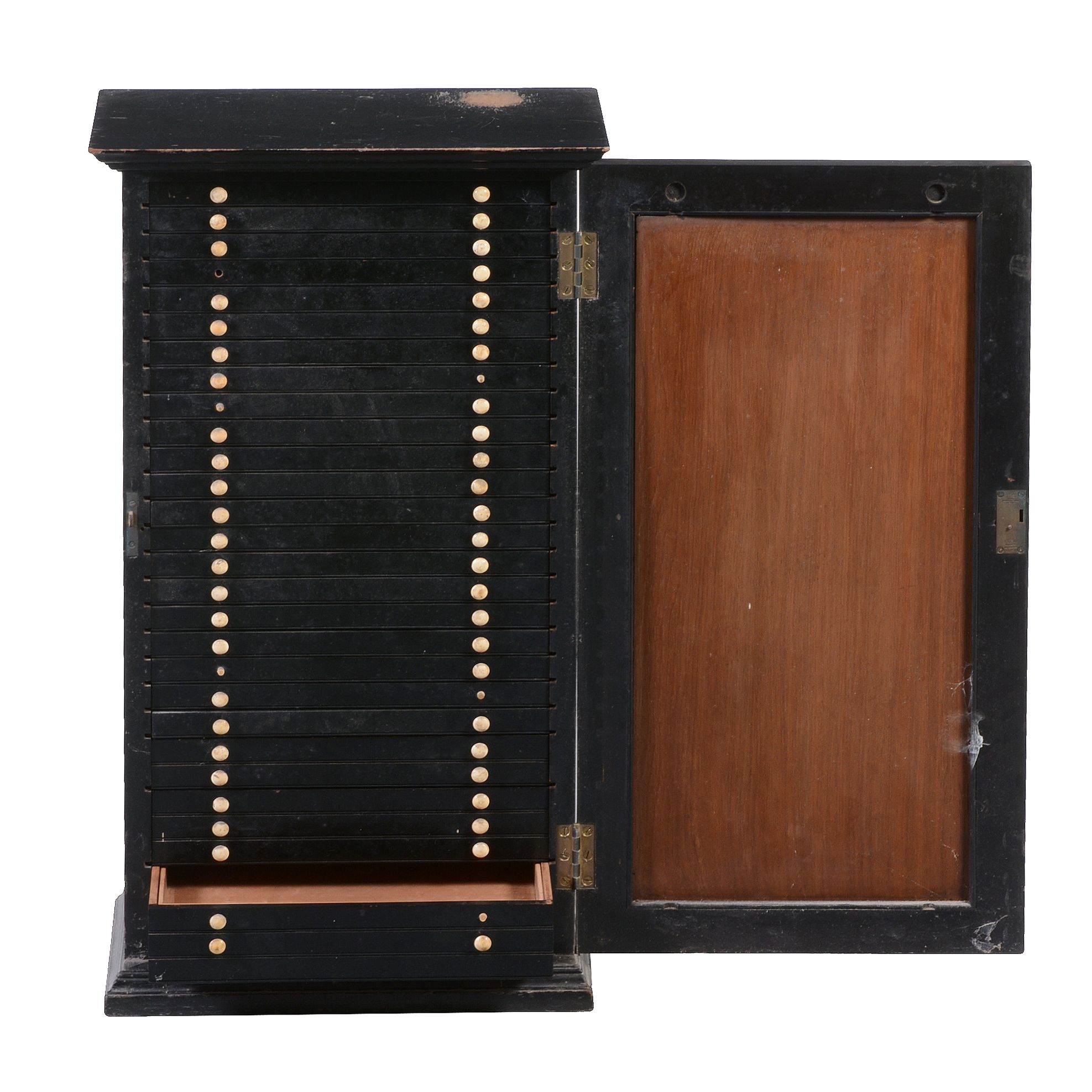A mid-Victorian ebonised marquetry inlaid specimen cabinet , circa 1885, the kingwood and burr - Image 3 of 4