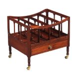 A George IV mahogany Canterbury, circa 1825, the galleried section forming four divisions, above a