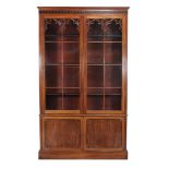 A mahogany Gothic revival library bookcase , 19th century and later, 254cm high, 149cm wide, 36cm