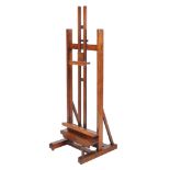 A Victorian oak artist's easel, late 19th century, 1835cm high overall, 62cm wide, 64cm deep