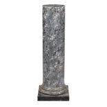 A scagliola columnar pedestal, first half 19th century, simulating green, black and white Breccia,