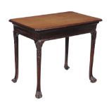 A George II Irish mahogany side table, circa 1750, the moulded rectangular top above a frieze
