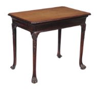 A George II Irish mahogany side table, circa 1750, the moulded rectangular top above a frieze