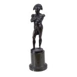 A French bronze and marble mounted model of Napoleon Bonaparte , last quarter 19th century,