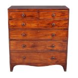 A George IV mahogany chest of drawers , circa 1825, 117cm high, 106cm wide, 50cm deep