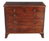 A Regency mahogany chest of drawers, circa 1820, attributed to Gillows, with crossbanded and string