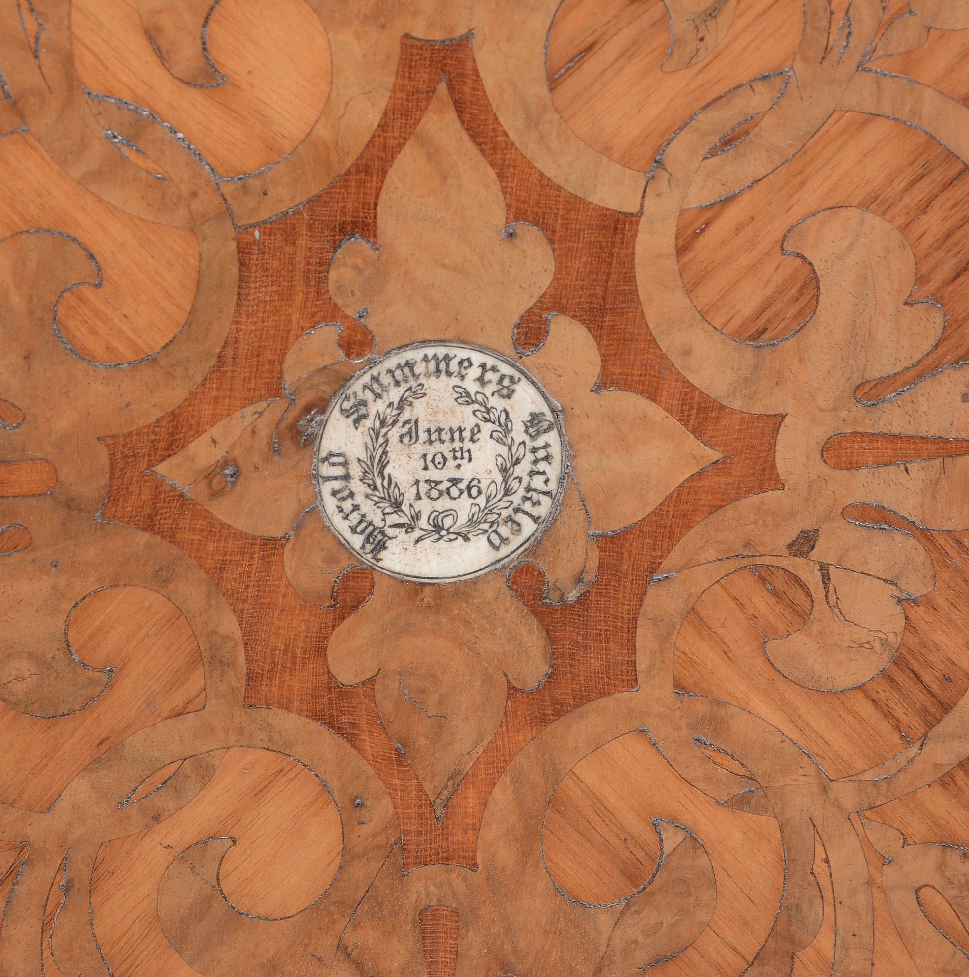 A mid-Victorian ebonised marquetry inlaid specimen cabinet , circa 1885, the kingwood and burr - Image 2 of 4