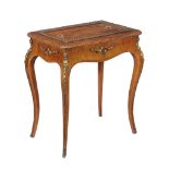 A French walnut and marquetry inlaid and gilt metal mounted jardiniÃ¨re table , late 19th century,