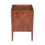 A George III mahogany commode , circa 1800, 76cm high, 50cm wide, 50cm deep