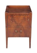 A George III mahogany commode , circa 1800, 76cm high, 50cm wide, 50cm deep