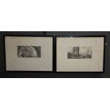 After Giambattista Piranesi (1720 - 1778) A pair of Italian architectural prints Plate: 13.5 x 27.