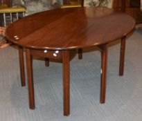 A mahogany wake table in George III style, 77cm high, the top 198cm x 138cm