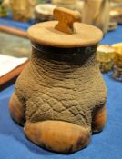 An elephant's foot, mounted as a tobacco jar, early 20th century, Provenance: Beleived to have