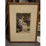 Jean-Francois Millet (1814-1875) La Cardeuse Etching Plate: 26 x 17cm (10 1/4 x 6 3/4in.)