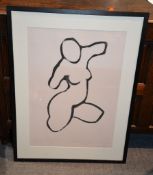 Kitty Blandy (20th/21st century) Nude Etching Signed in pencil and dated 1995 Plate: 65.5 x 45cm. (