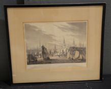 A group of six assorted prints and watercolours, various sizes (6)