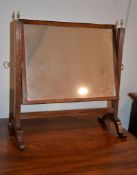 A mahogany dressing table mirror, 47cm high, 46cm wide