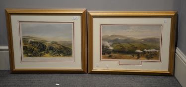 After William Simpson Three framed and glazed Crimean war prints each 33 x 43cm. (9 x 17in.)