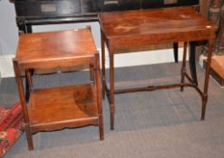 A mahogany occasional table, circa 1820 and later; together with a mahogany whatnot (cut-down)