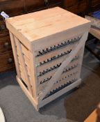 A pine apple tray, of recent manufacture, with six sliding drawers, 81cm high, 58cm wide, 47cm deep