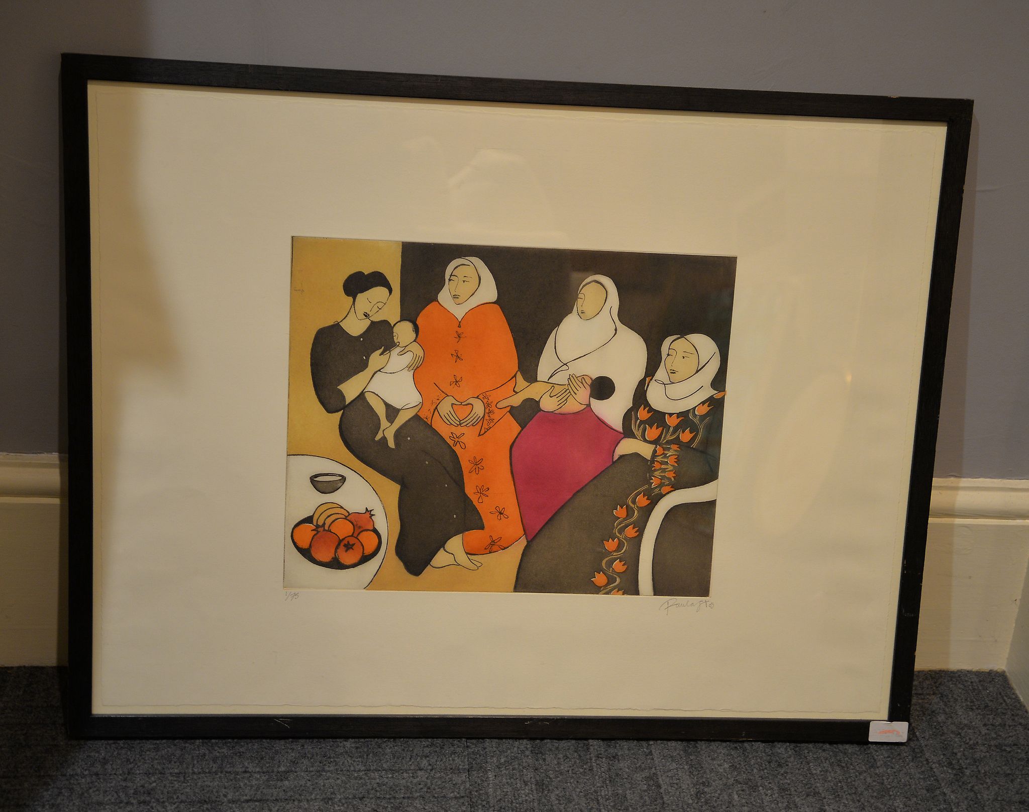 Paula St (20th century), Breastfeeding, coloured print, signed and dated 05, lower right, numbered