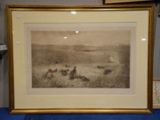 Archibald Thorburn (1860 - 1935) September Partridges Monochrome print Signed in pencil Image: 40