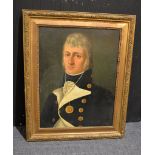 English School (19th century) A half length portrait of a Naval officer Oil on canvas 56 x 44cm (