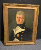 English School (19th century) A half length portrait of a Naval officer Oil on canvas 56 x 44cm (