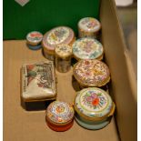 Eight Halcyon Days enamel boxes and a Limoges box