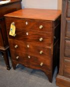 A mahogany small chest of drawers, converted from a late 18th century commode chest, with ivory