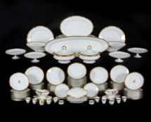 A Pillivuyt & Cie (Mehun-Sur-Yevres, Cher, France) white porcelain and gilt part dinner service,