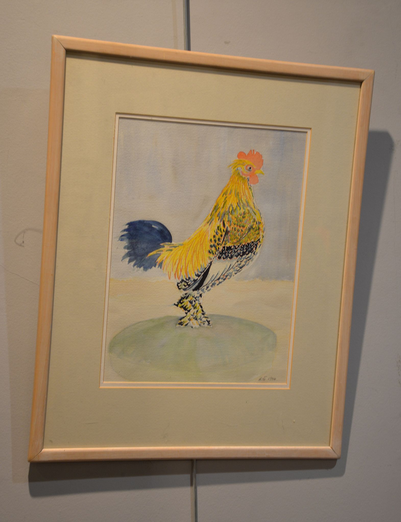 English School (20th century) Study of a Bantam Cockerell Watercolour on paper Initialled and