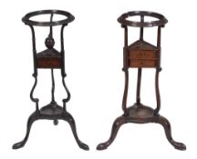 A George II mahogany wash stand, circa 1740, 78cm high, the aperture 19cm diameter, together with