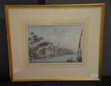 Manner of Luigi Mayer On the banks of the Nile Watercolour 22 x 30cm (8 5/8 x 11 3/4in.)