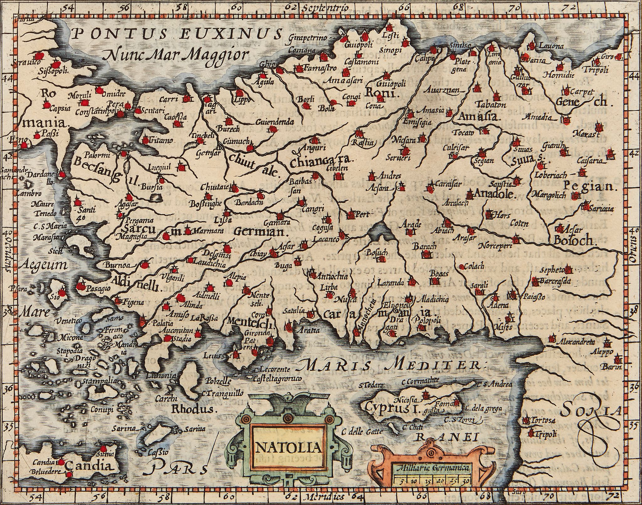 Hondius (Jodocus), Natoliae sive Asia Minor, Turkey and surrounding Islands, after Mercator,