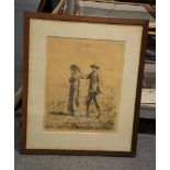 Jean-Francois Millet (1814-1875) Le depart pour le travail Etching Plate: 38 x 30cm (15 11 7/8in.)