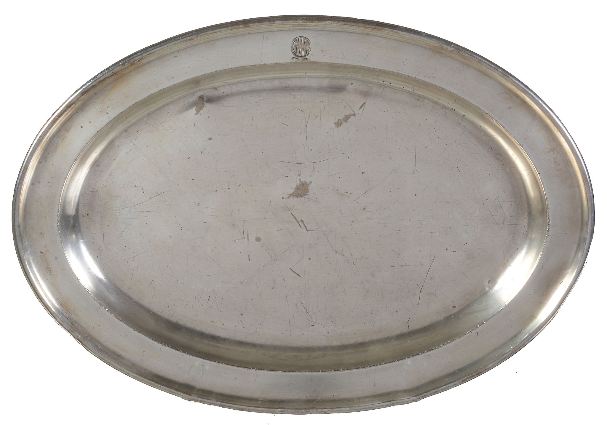 A Walker & Hall, Sheffield silver plated oval serving dish for the Great Western Railway (GWR stamp)