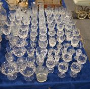 A quantity of cut table glass