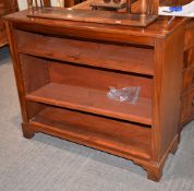 A Victorian mahogany open bookcase with two adjustable shelves, 87cm high, 103cm wide, 35cm deep