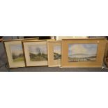 Paul Barton Two landscapes Watercolours Both signed Largest 34 x 49cm. (13 3/8 x 19 1/4in.) Together