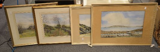 Paul Barton Two landscapes Watercolours Both signed Largest 34 x 49cm. (13 3/8 x 19 1/4in.) Together