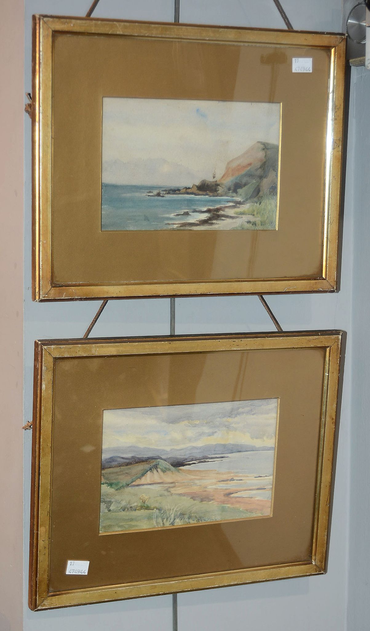 English School Coastal landscapes, a pair Watercolours Each 15 x 22cm. (6 x 8 3/4in.) (2)