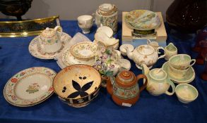 A mixed assortment of ceramics to include two Chinese export plates, and two collectors plates, a
