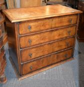 A walnut chest of drawers in early 18th century style, 20th century, with four long graduated