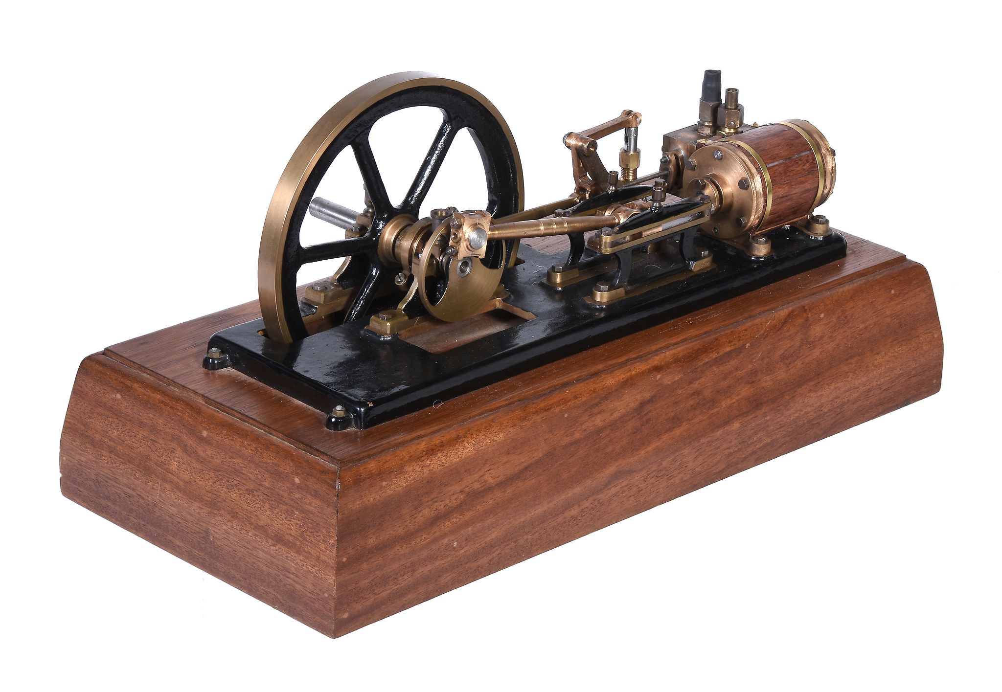 A well engineered model of a live steam horizontal mill engine, the single cylinder with hardwood - Image 2 of 2