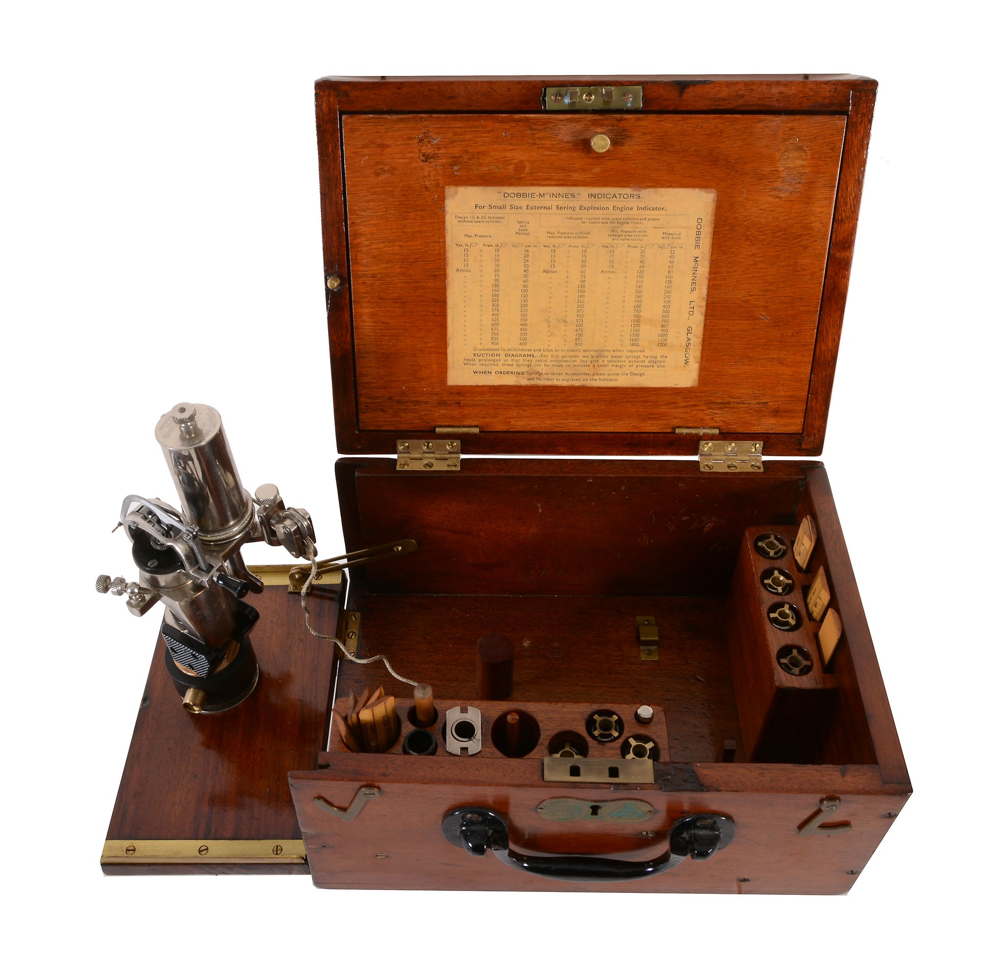 A Dobbie-McInnes steam indicator, contained in mahogany fitted case with chrome indicator with - Image 2 of 6