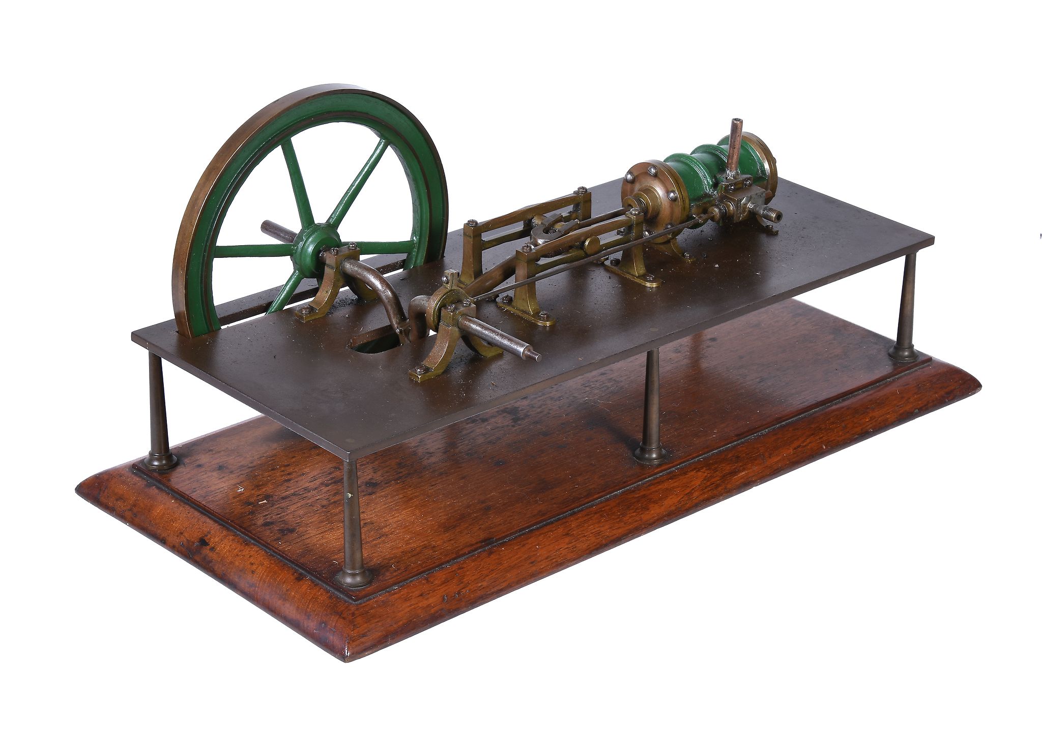 An early model of a horizontal live steam mill engine, having single cylinder, cross-head guides, - Image 2 of 2