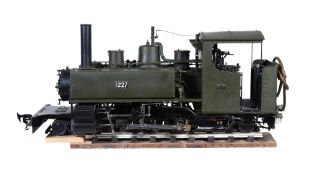 An exhibition quality model of a 3 1/2 inch gauge WWI 2-6-2 side tank locomotive, No.1227, built to