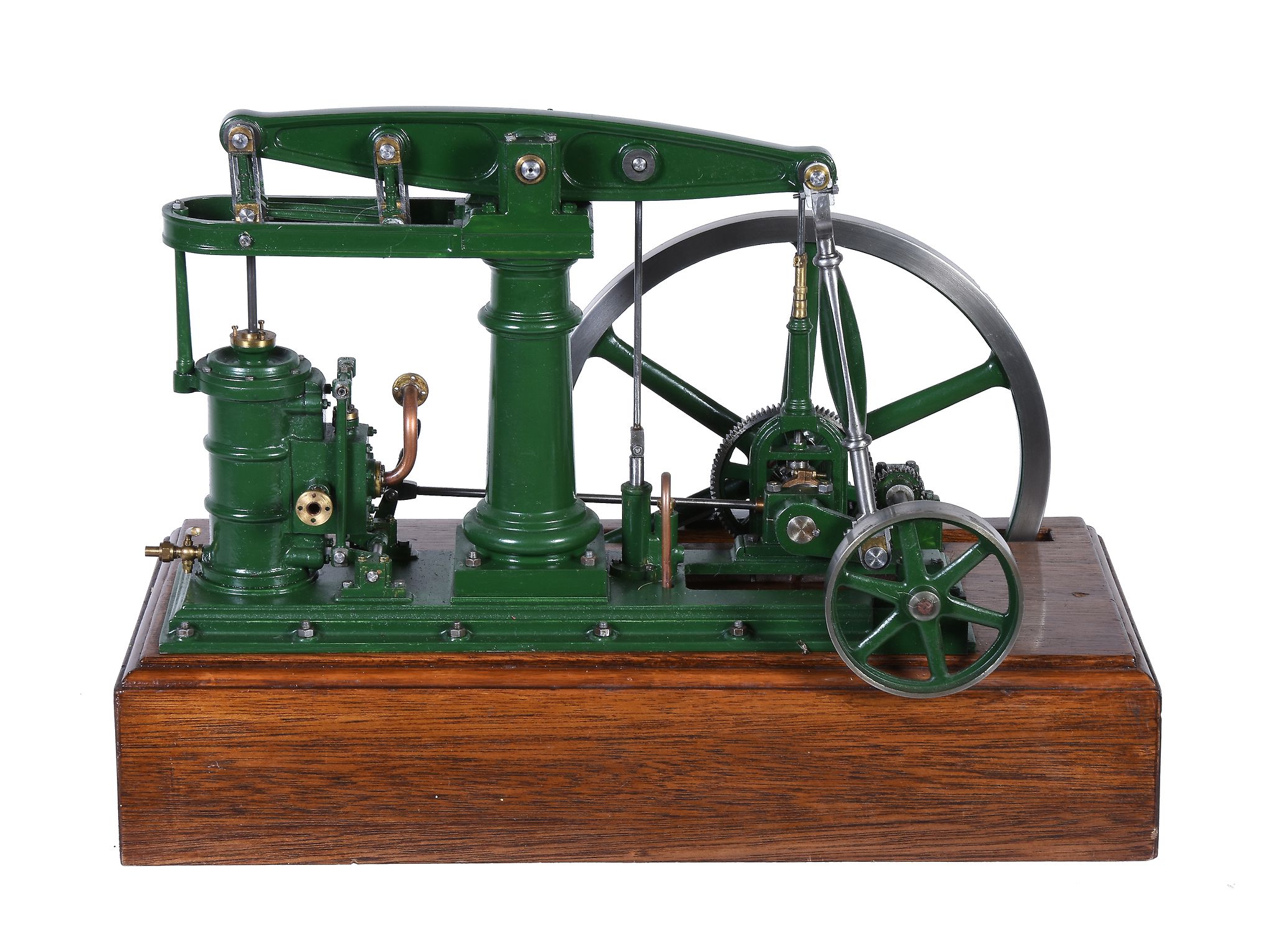 A well engineered model of a live steam M E Beam engine, the beam supported on a turned central - Image 2 of 2